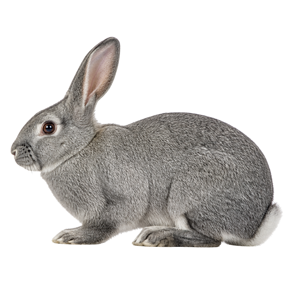 Plateado (Silver) de perfil, raza de conejo — fotografía de estudio