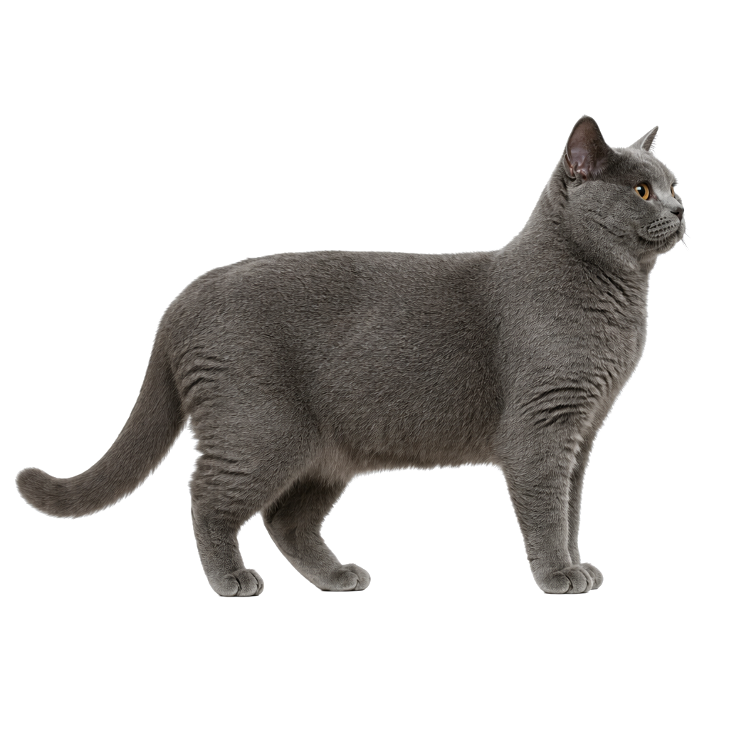 Chartreux de perfil, raza de gato — fotografía de estudio