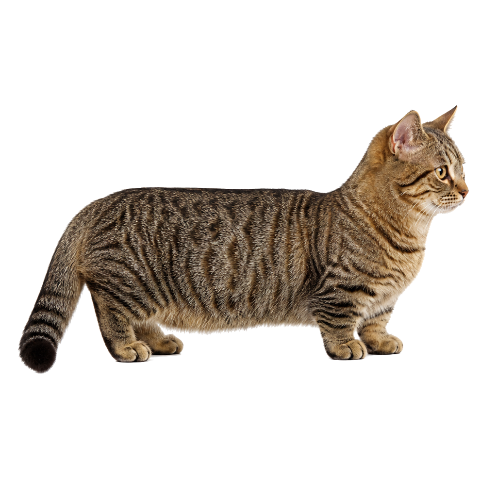 Munchkin de perfil, raza de gato — fotografía de estudio