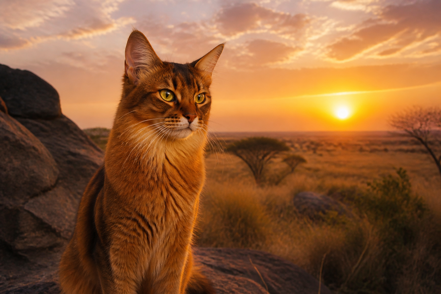 Somalí — imagen completa de la raza (Gatos)