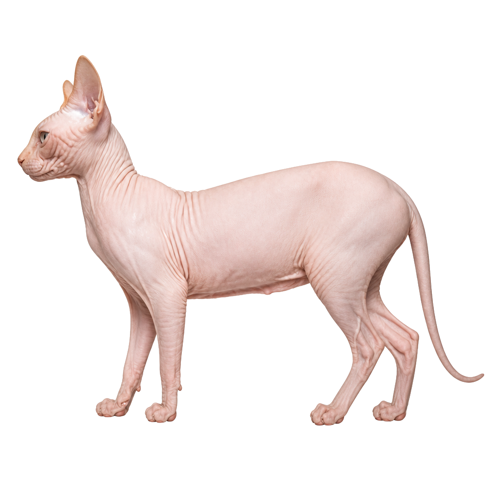 Sphynx de perfil, raza de gato — fotografía de estudio
