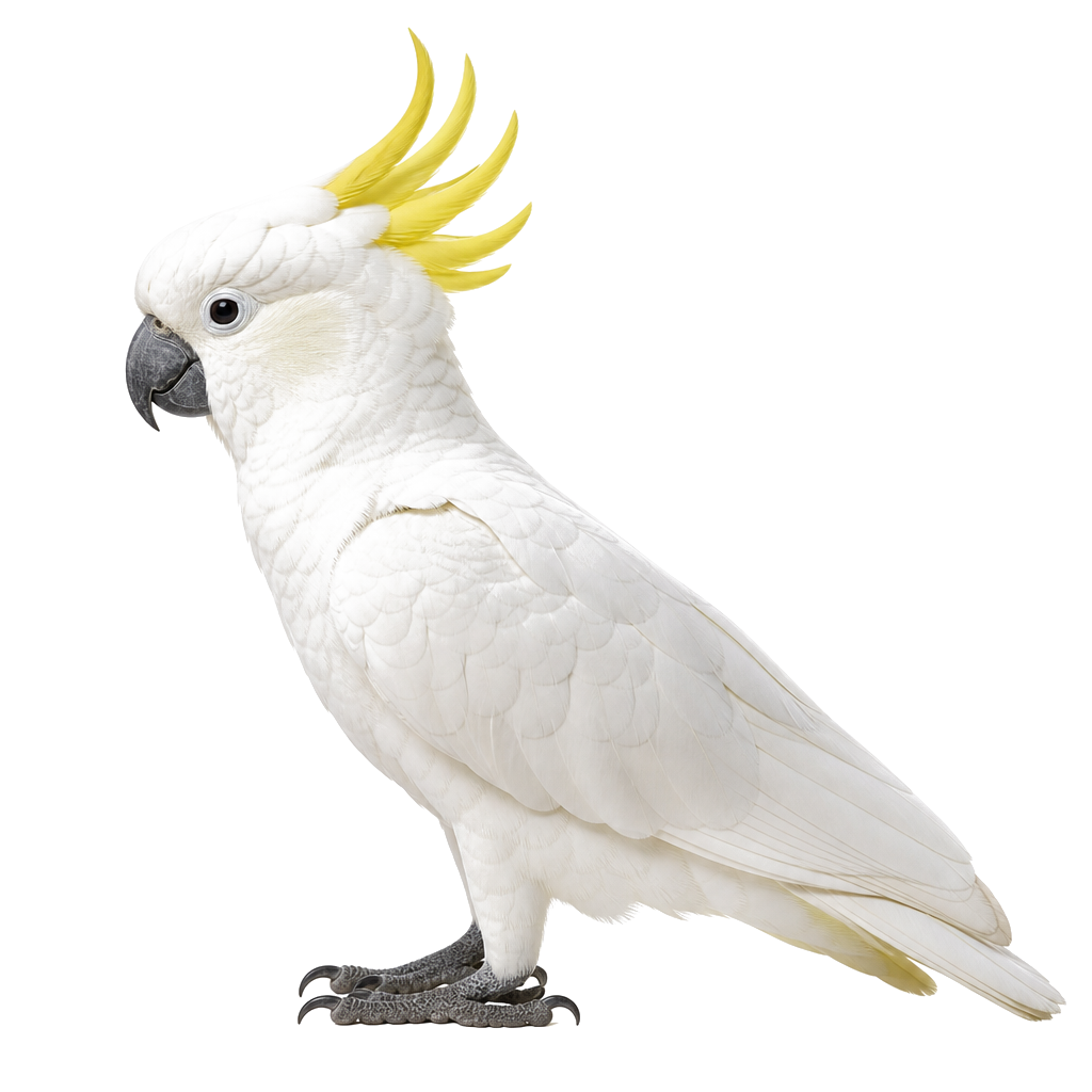 Cacatúa Galerita (Sulfúrea) de perfil, raza de ave — fotografía de estudio