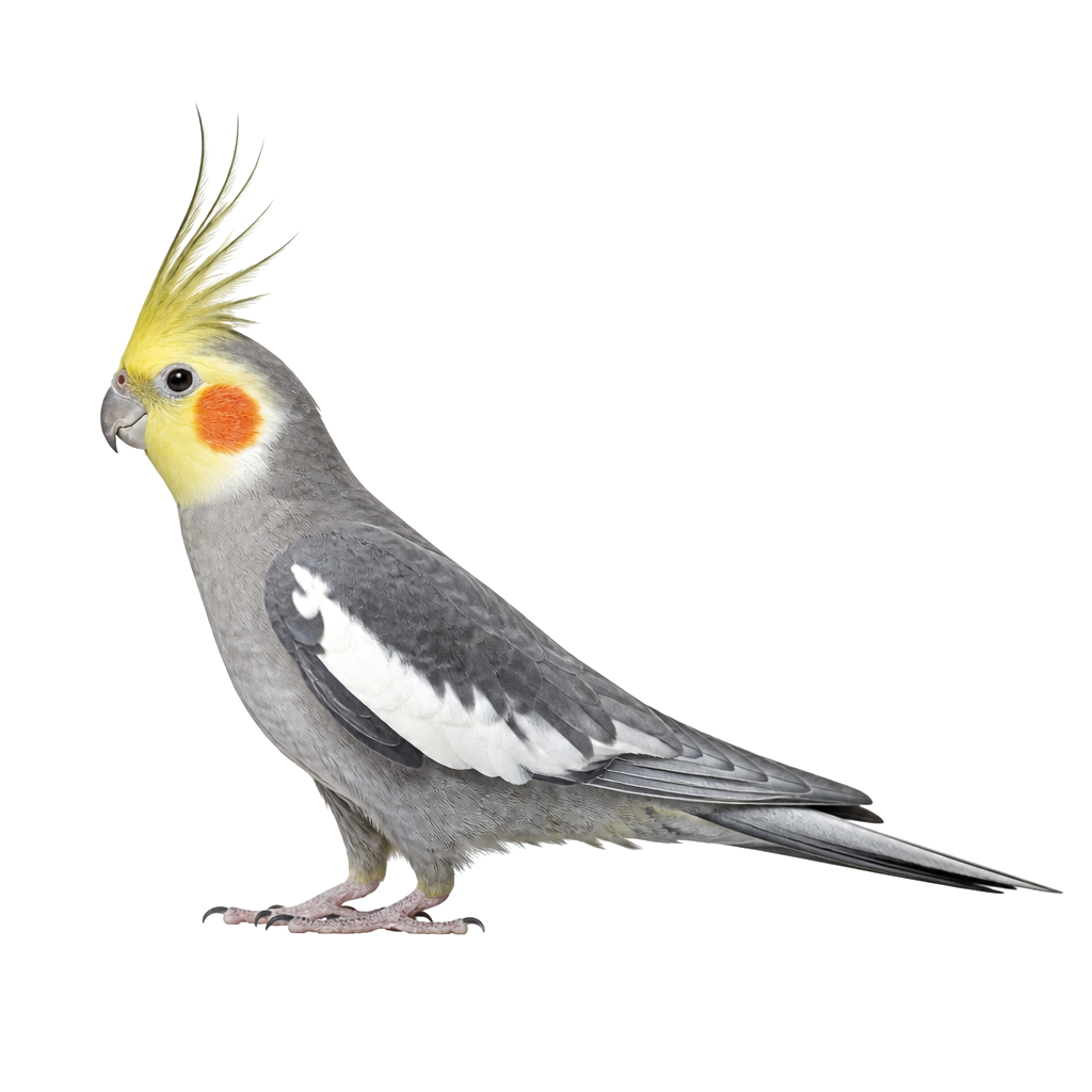Cacatúa Ninfa (Cockatiel) de perfil, raza de ave — fotografía de estudio