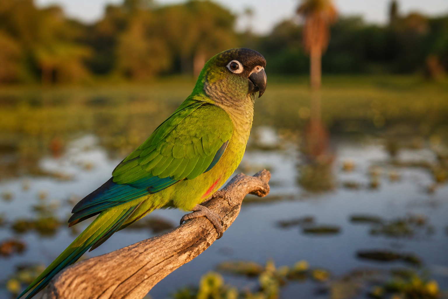 Conuro Nanday (Cotorra Cabecinegra) — imagen completa de la raza (Pájaros)