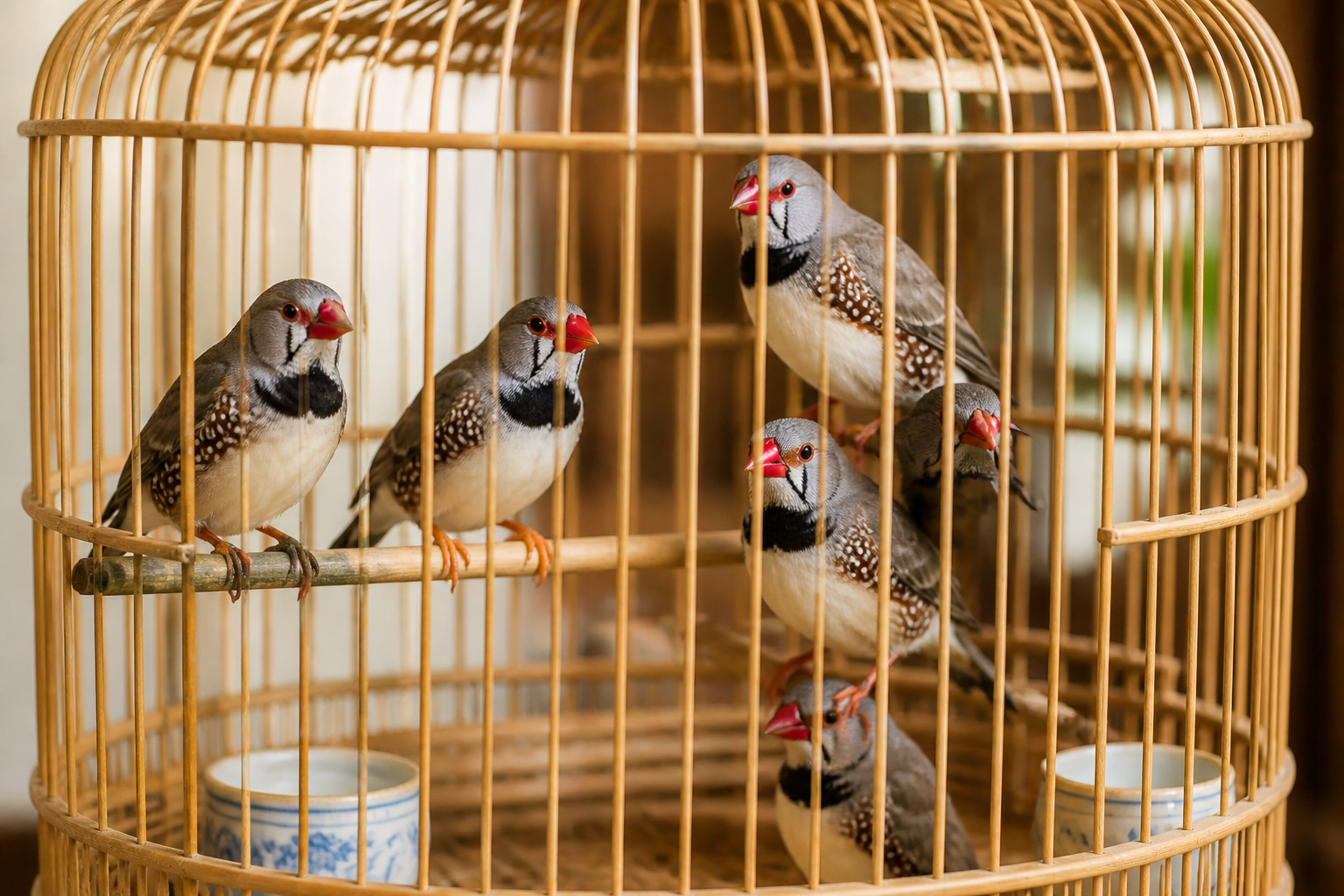 Diamante Bengalí (Capuchino / Society Finch) — imagen completa de la raza (Pájaros)