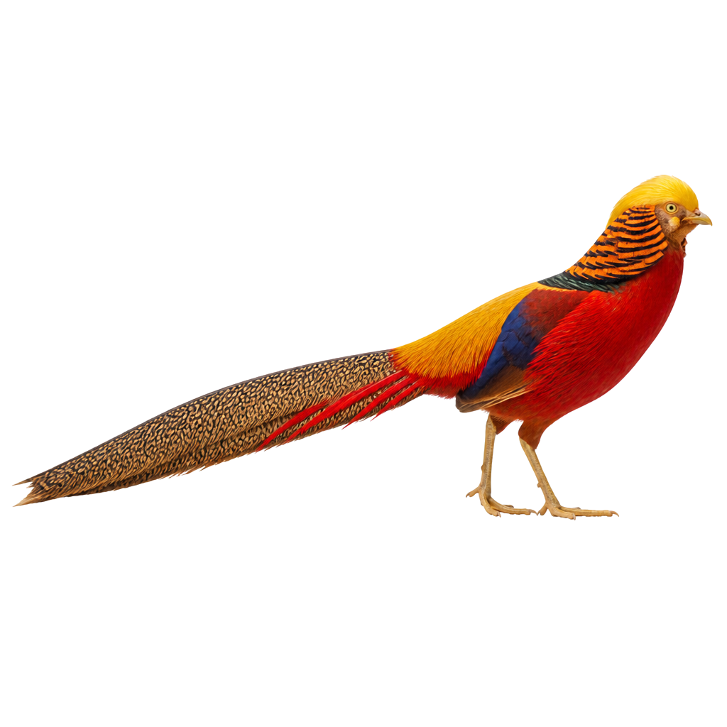 Faisán Dorado de perfil, raza de ave — fotografía de estudio