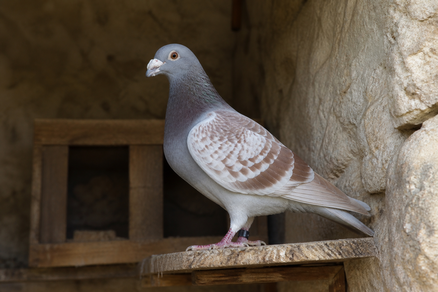 Paloma Colipavo (Fantail) — imagen completa de la raza (Pájaros)