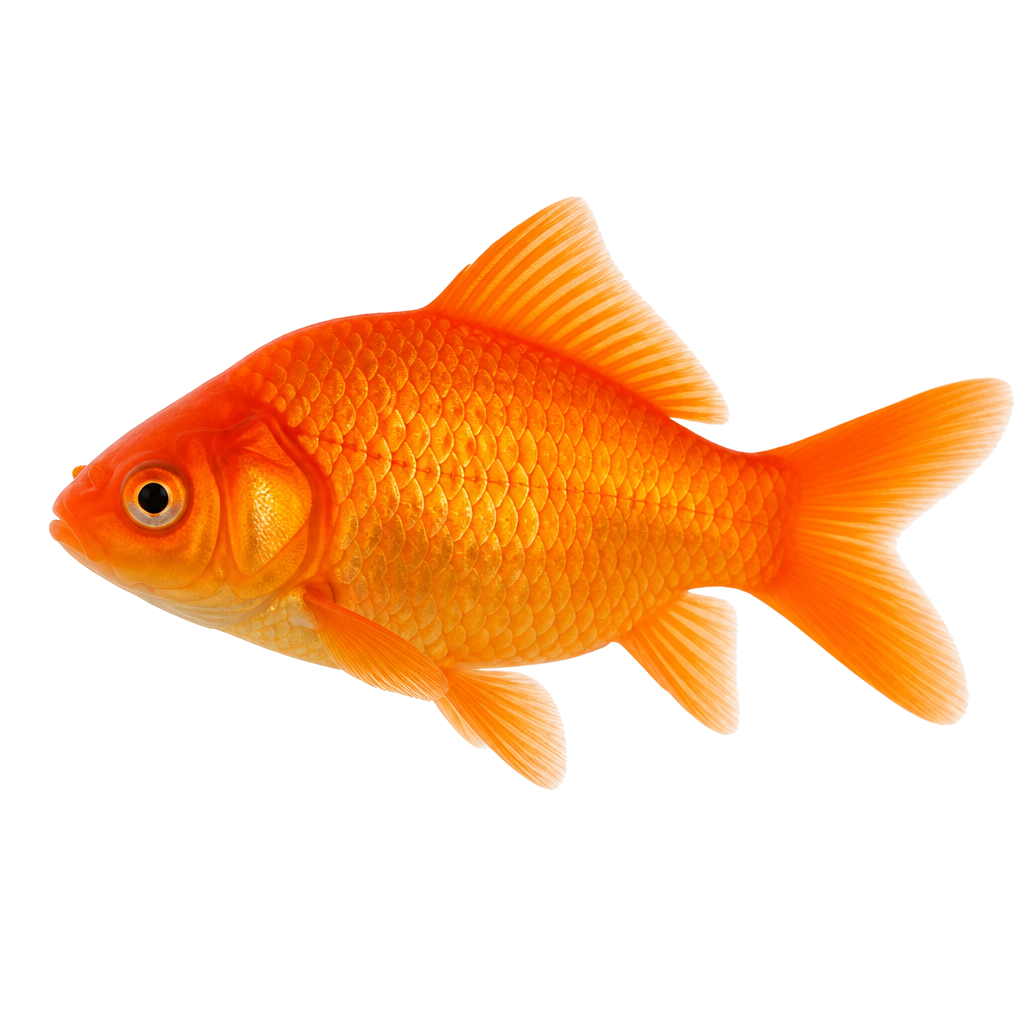 Pez Dorado (Goldfish) de perfil, raza de pez — fotografía de estudio