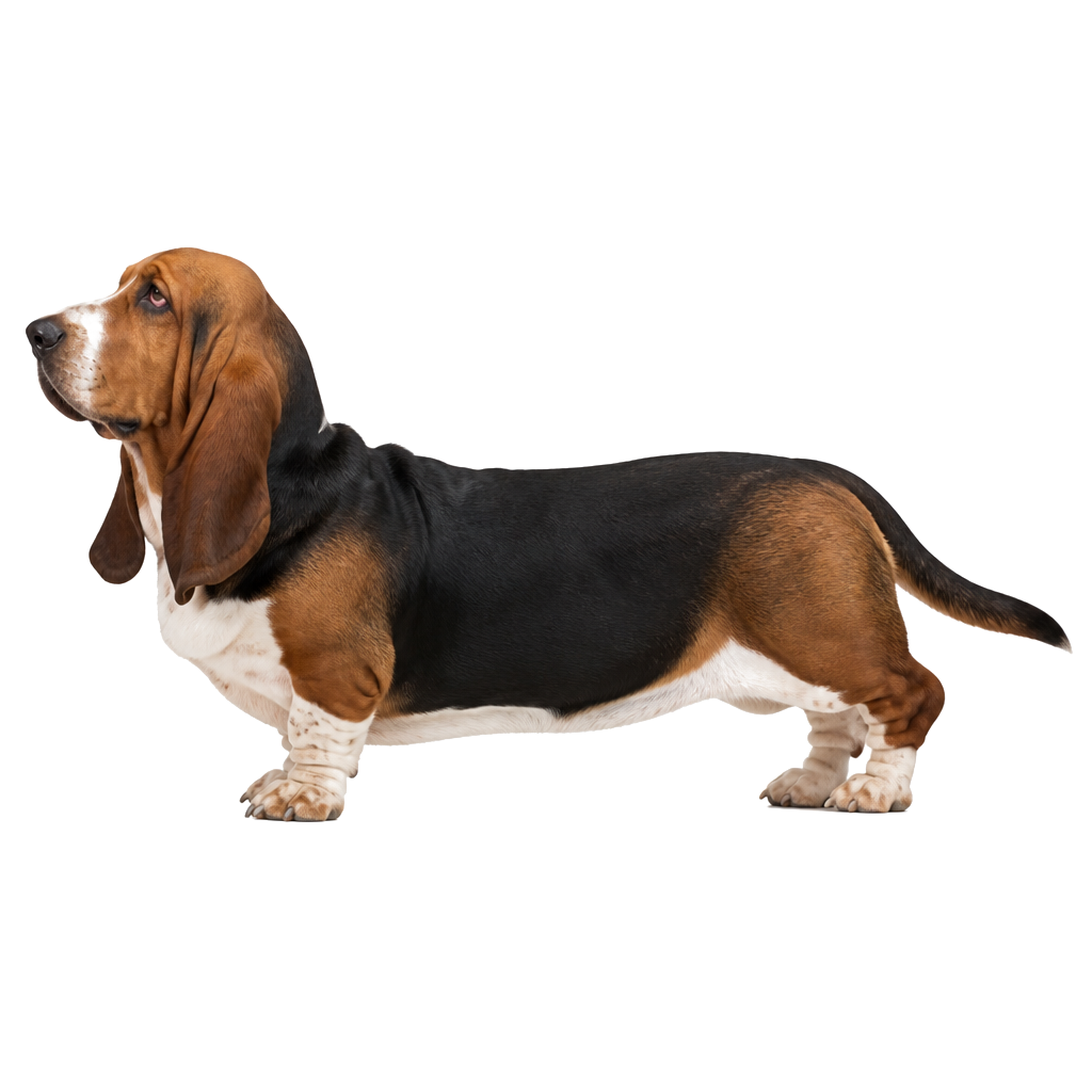 Basset Hound de perfil, raza de perro — fotografía de estudio