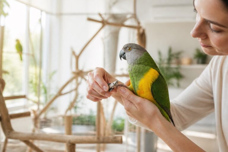 Corte de uñas en aves