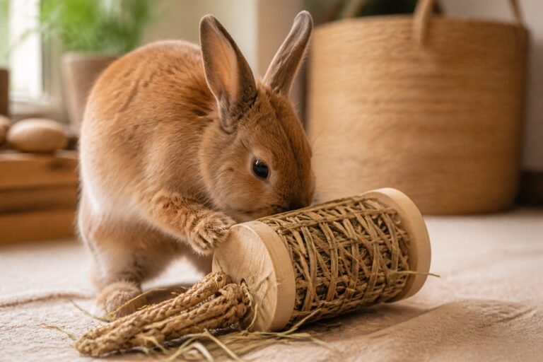 Juguetes de forrajeo para conejos