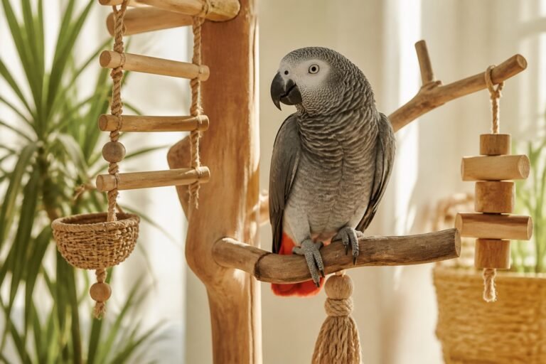 Juguetes seguros para loros
